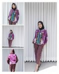 Setelan Batik Hoodie Ungu Merah